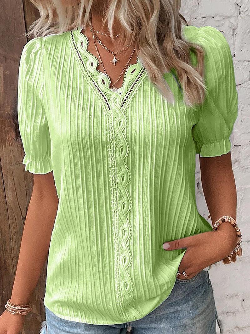 Women's Premium V-Neck T-Shirt Soft & Breathable - Everyday Tee Green