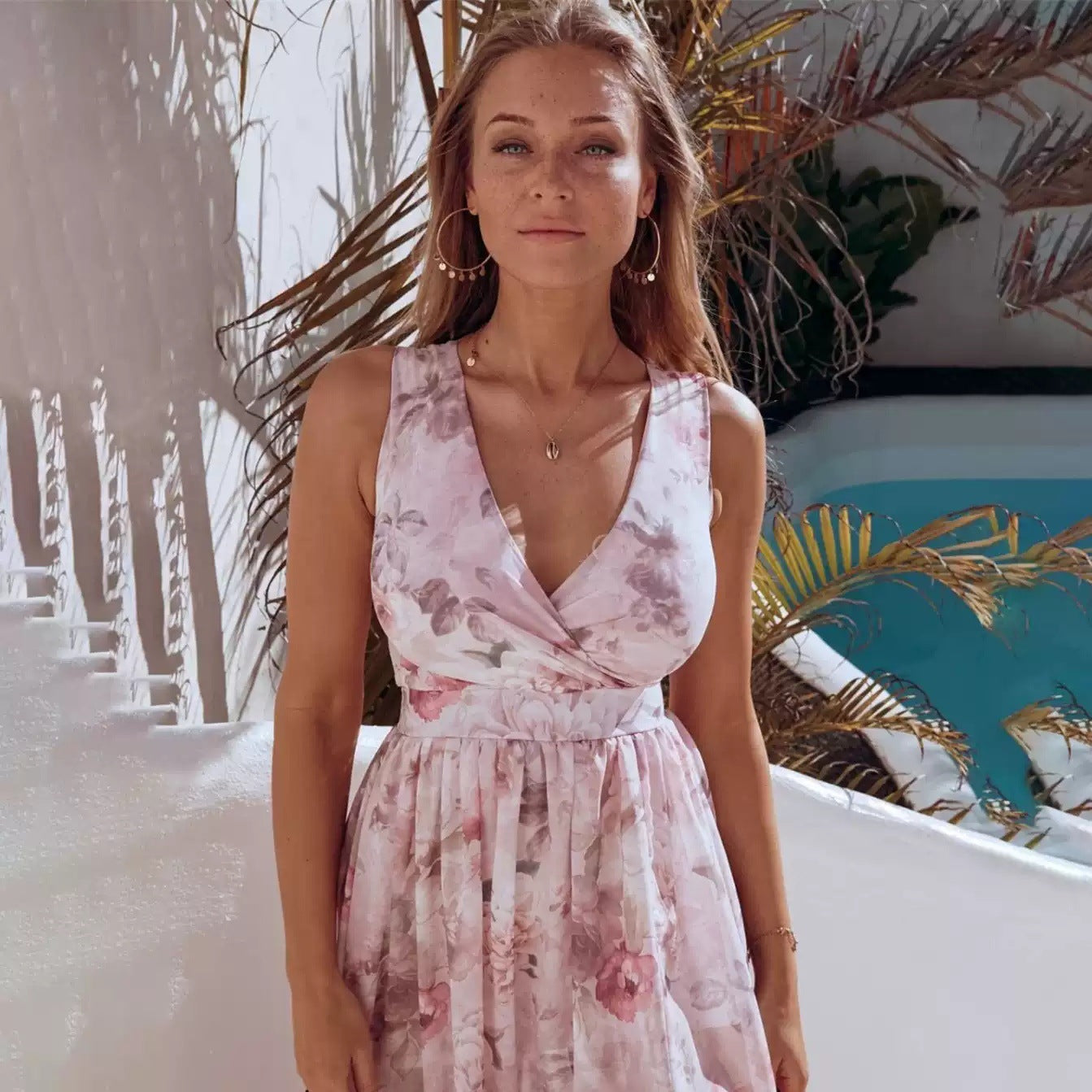 Women's Summer Maxi Dress Vibrant Print - SunDress