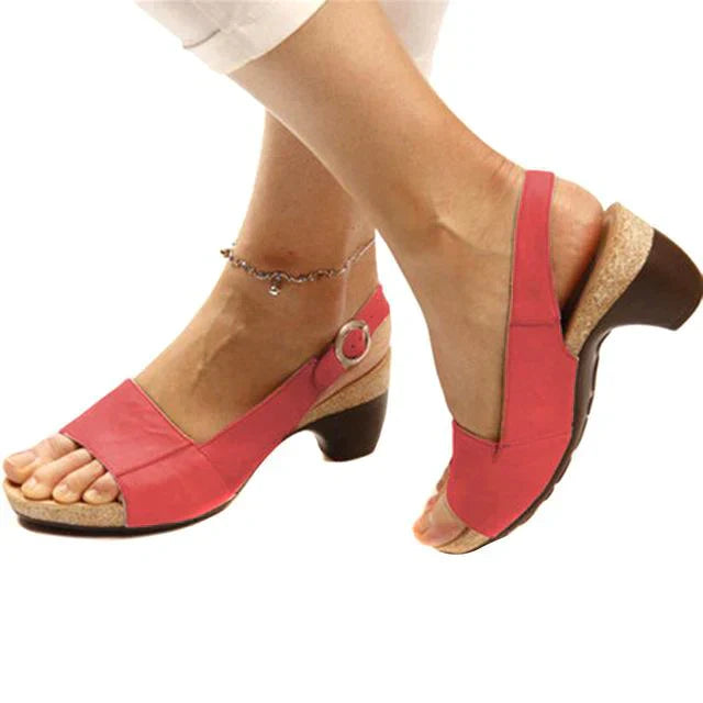 Women's Cushioned Slingback Sandals - ComfortStride Red