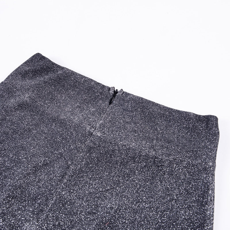 Women's Glitter Pants High-Waisted Wide-Leg - ShimmerGlow