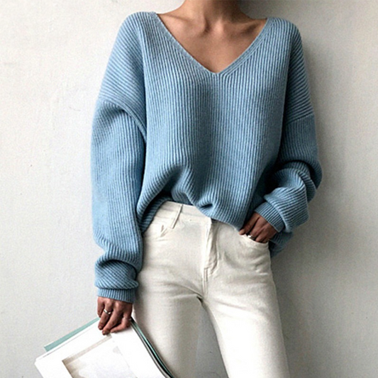 Women's Soft V-Neck Sweater - ComfortKnit