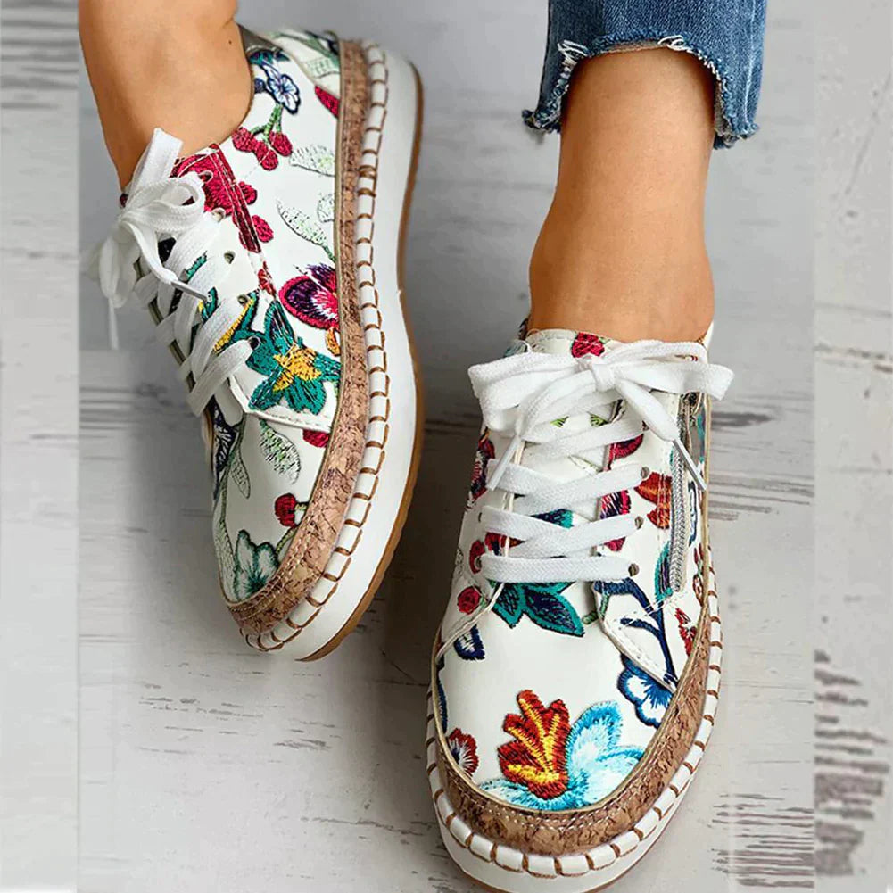 Women's Floral Slip-On Sneakers - Lightweight Breathable BloomStride