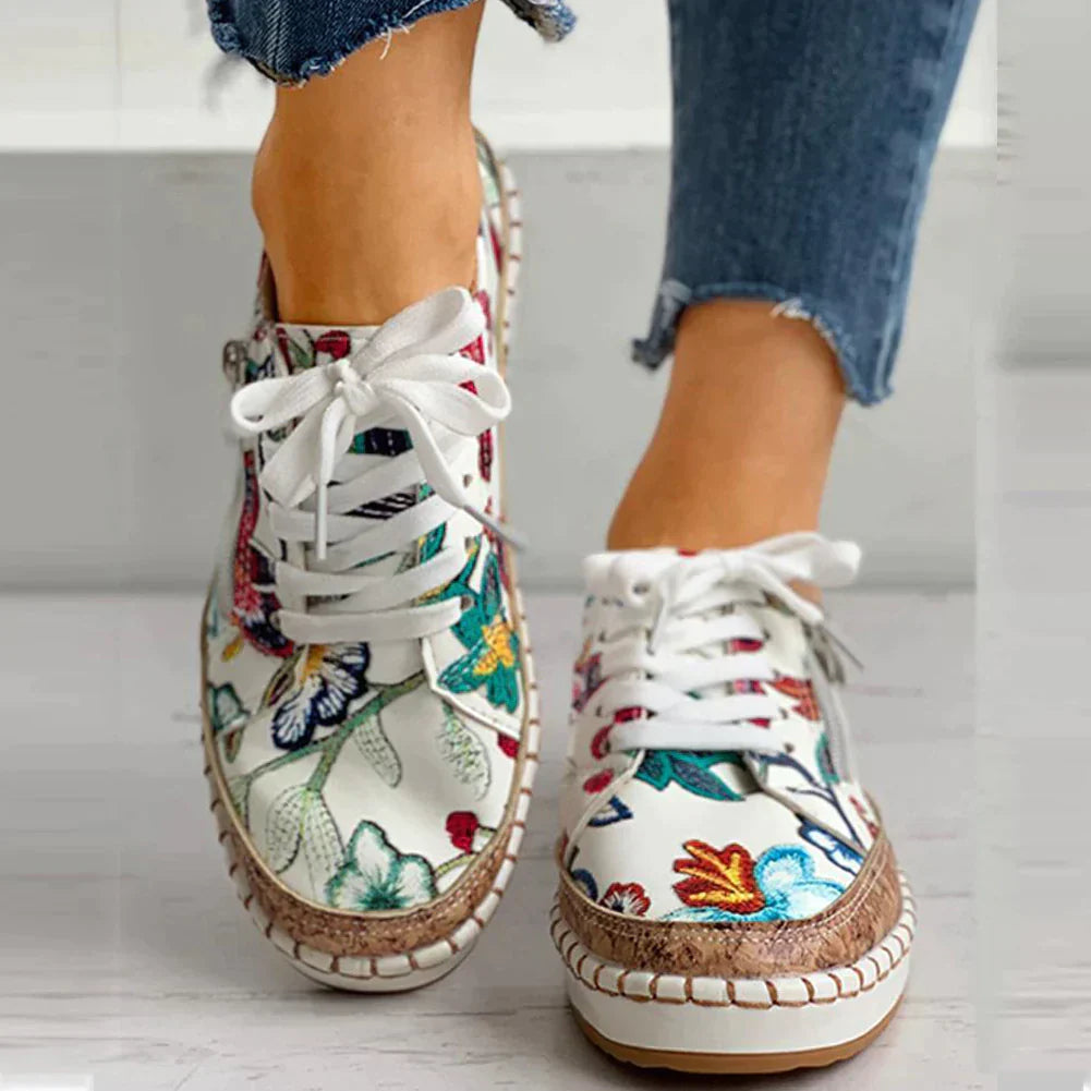 Women's Floral Slip-On Sneakers - Lightweight Breathable BloomStride