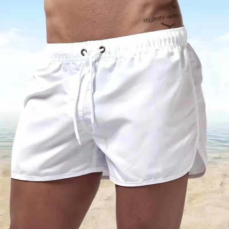 Men’s Swim Trunks – Relaxed Fit – Quick-Dry Breathable Blend – Mid-Thigh Length White
