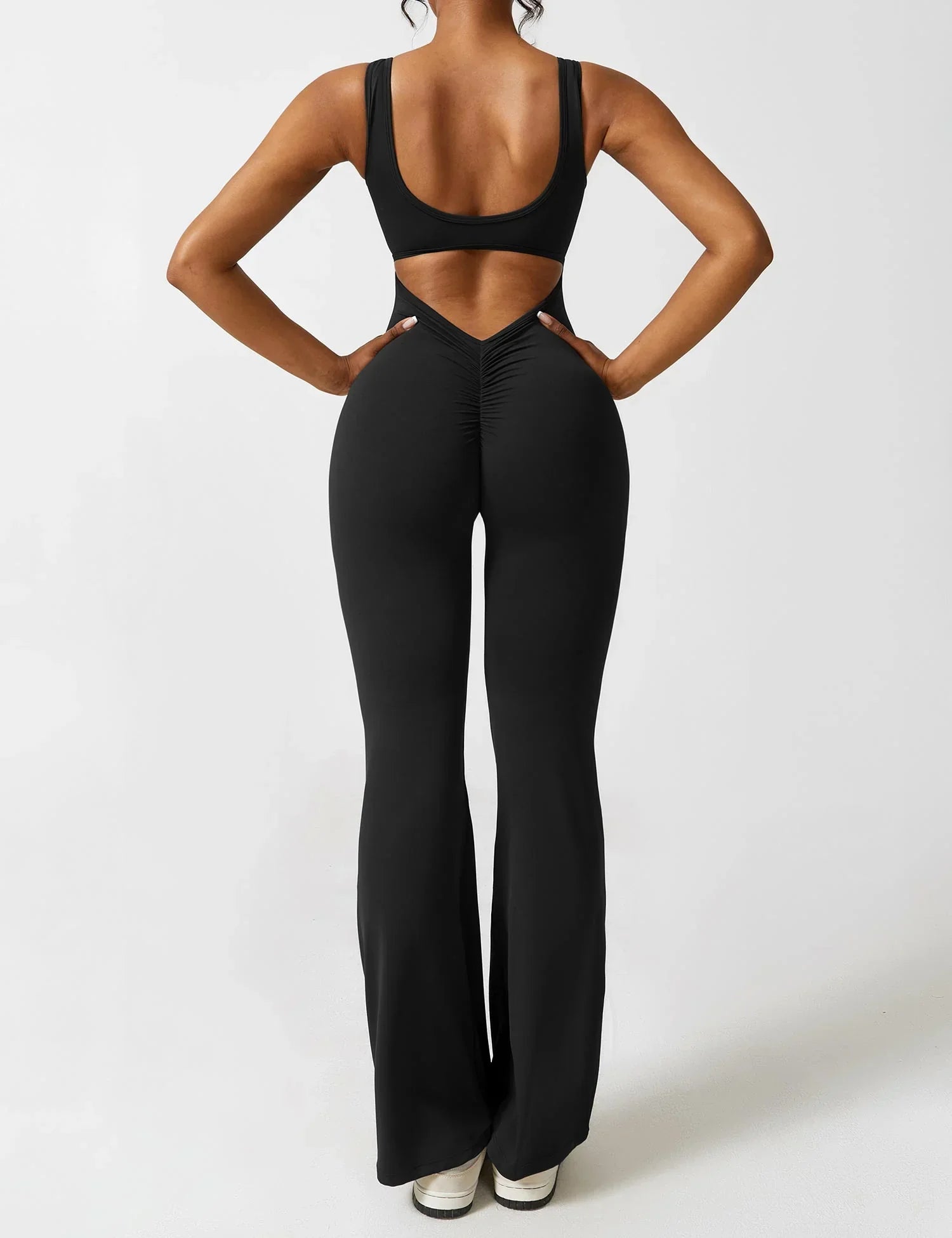 Women's Sculpting Open Back Jumpsuit - BodyCurve Black